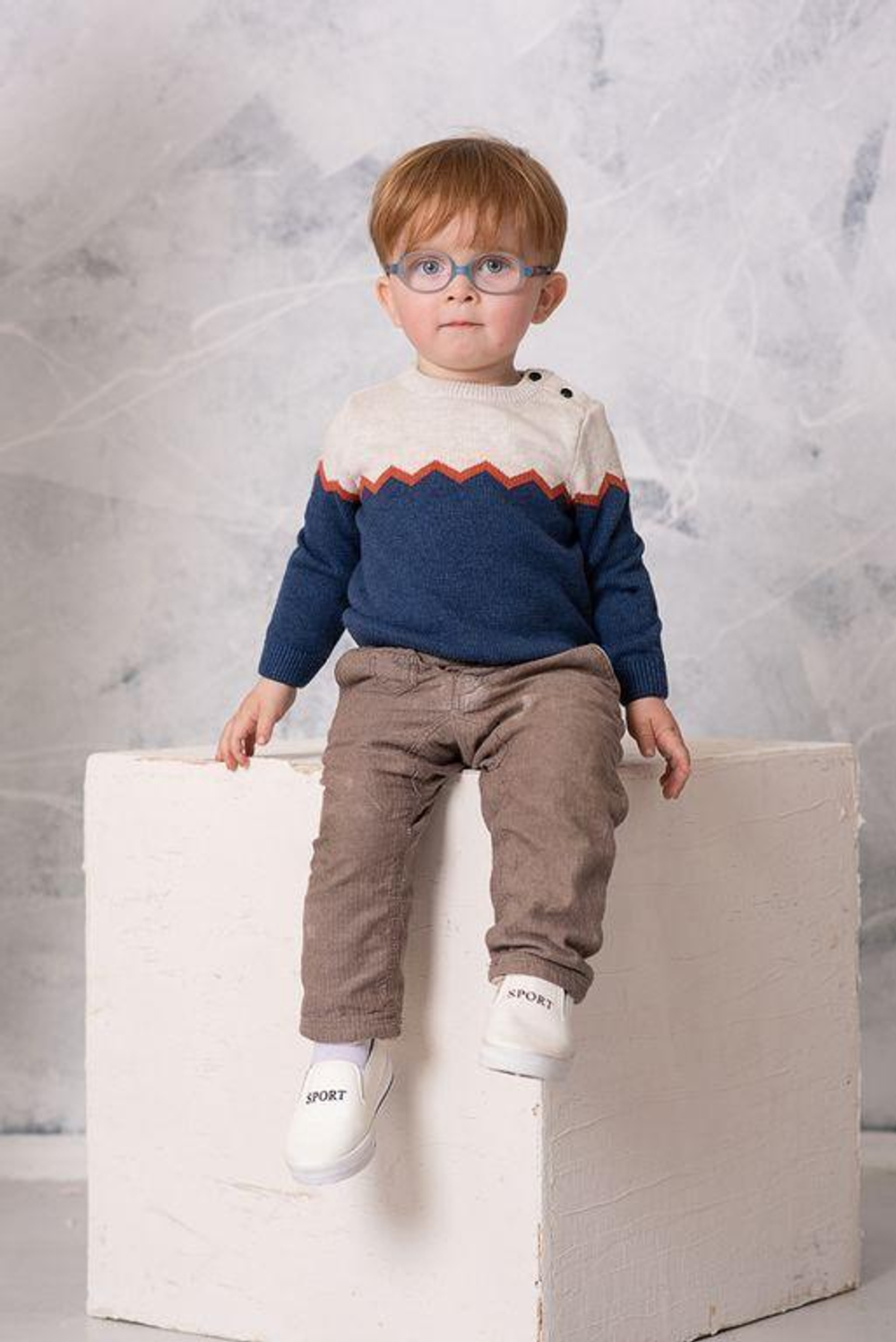 Джемпер для мальчика "ЗигЗаг" (26/80-86, джинс )