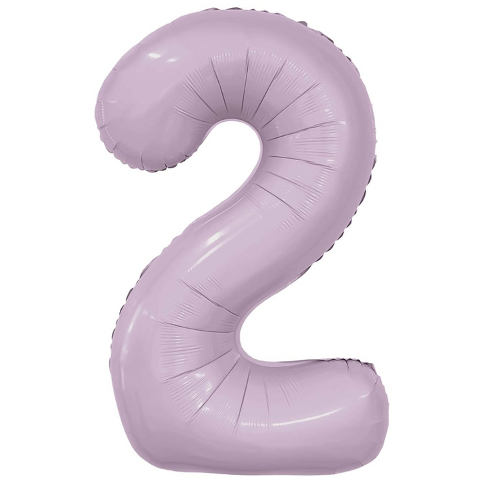Шар фольгированный Цифра 2 101 см (Сиреневый)