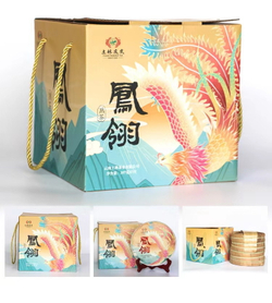 59322 Чай прессованный черный Пуэр Шу "Тулинь, Перо Феникса", ци цзы бин 357гр