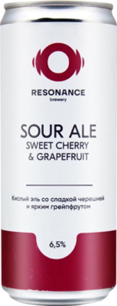 Пиво Резонанс Саур Эль Виз Свит Черри Энд Грейпфрут / Resonance Sour Ale With Sweet Cherry And Grapefruit 0.33 - банка