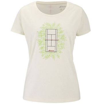 Женская теннисная футболка Babolat Exercise Message - cannoli cream