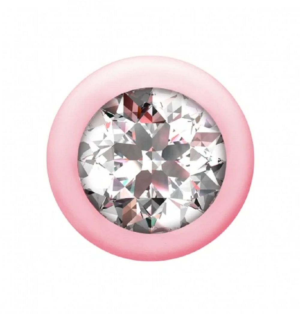 Анальная цепочка с кристаллом Baddy розовый 17,7 см