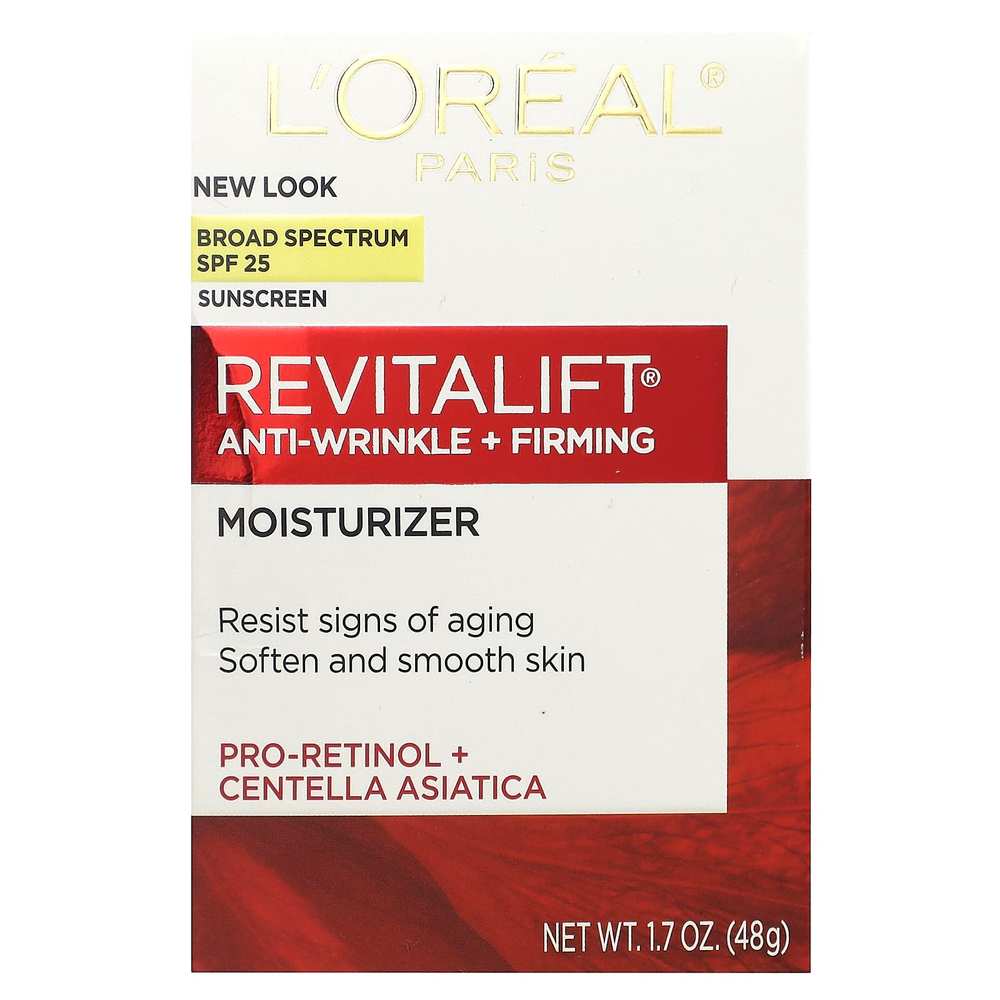 L'Oréal, Revitalift Anti Winkle + Firming, увлажняющее средство, SPF 25, 48 г (1,7 унции)