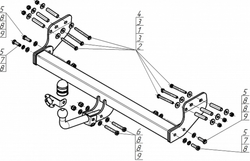 Фаркоп Motodor для KGM Torres 2023- (оцинк. Шар) арт.92805-A
