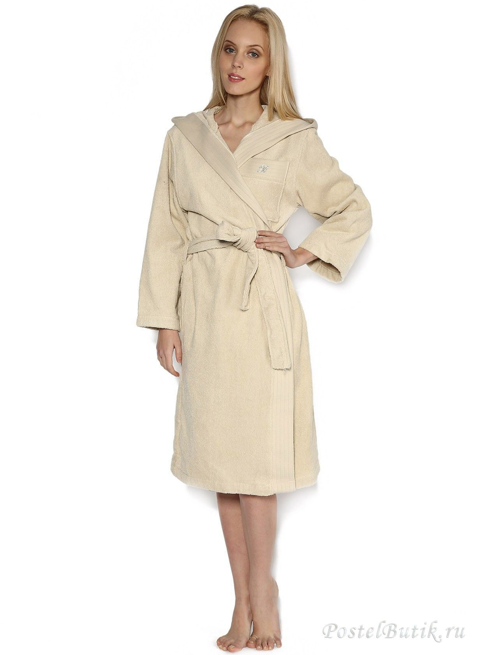 Элитный халат махровый Crociera песочный от Blumarine