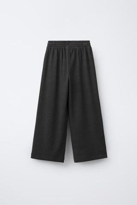 ZARA БРЮКИ WIDE LEG ИЗ МЯГКОЙ ТКАНИ, АНТРАЦИТОВО-СЕРЫЙ
