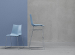Стул пластиковый на полозьях Scab Design Zebra Technopolymer, хром, голубой