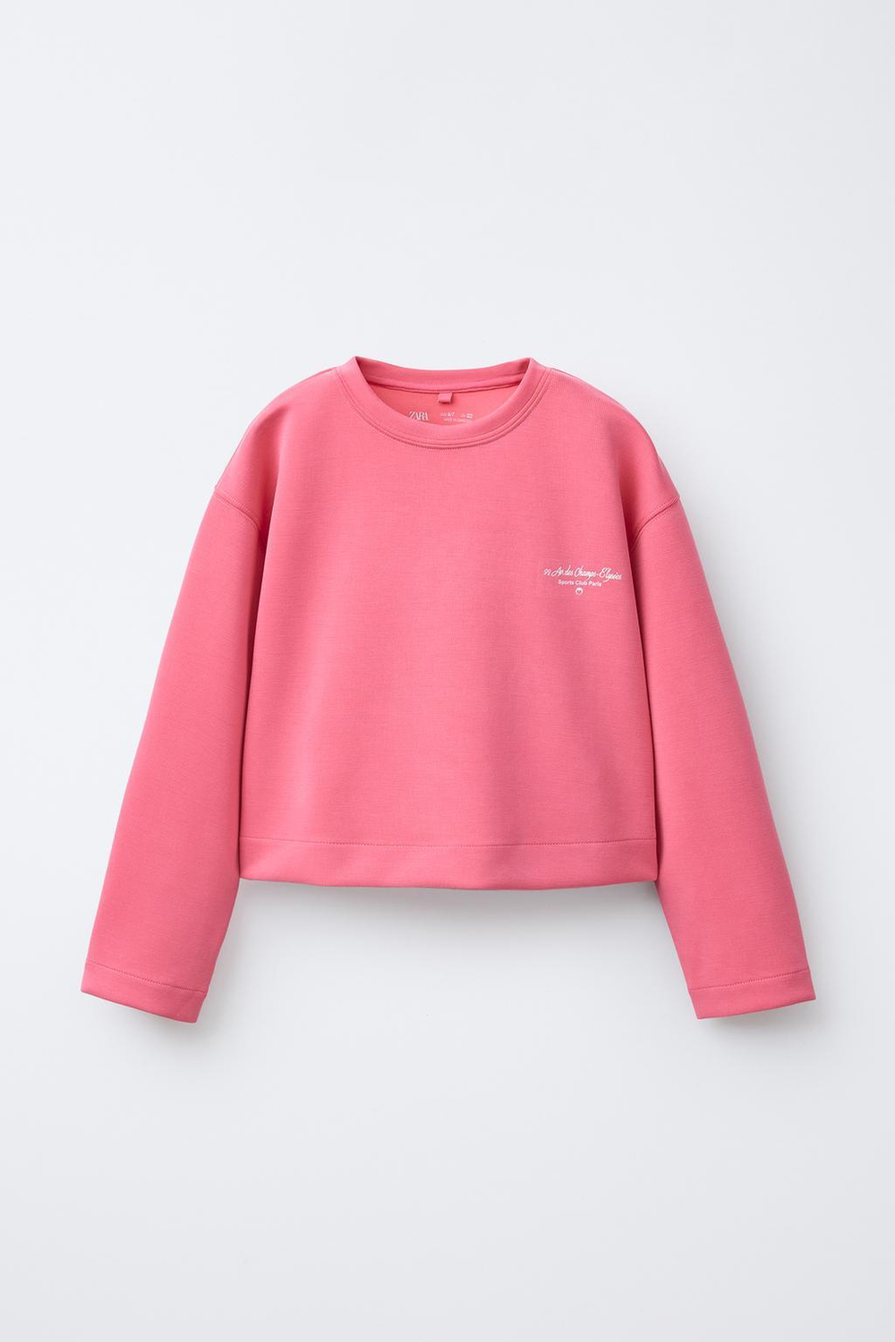 ZARA ХУДИ В СПОРТИВНОМ СТИЛЕ С НАДПИСЬЮ, КОРАЛЛОВЫЙ