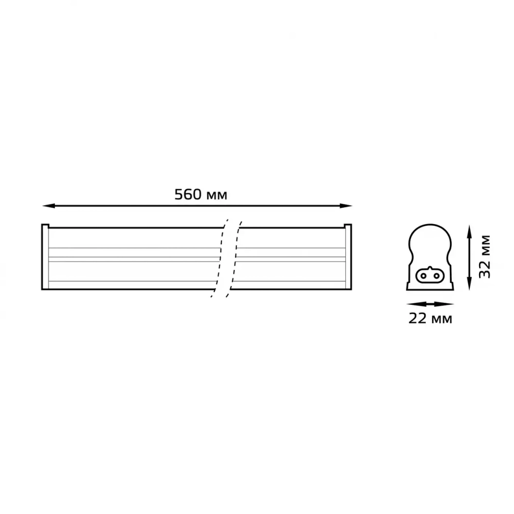 Св-к Gauss LED TL004 линейный 8W 600lm 6500K IP20 560*22*33