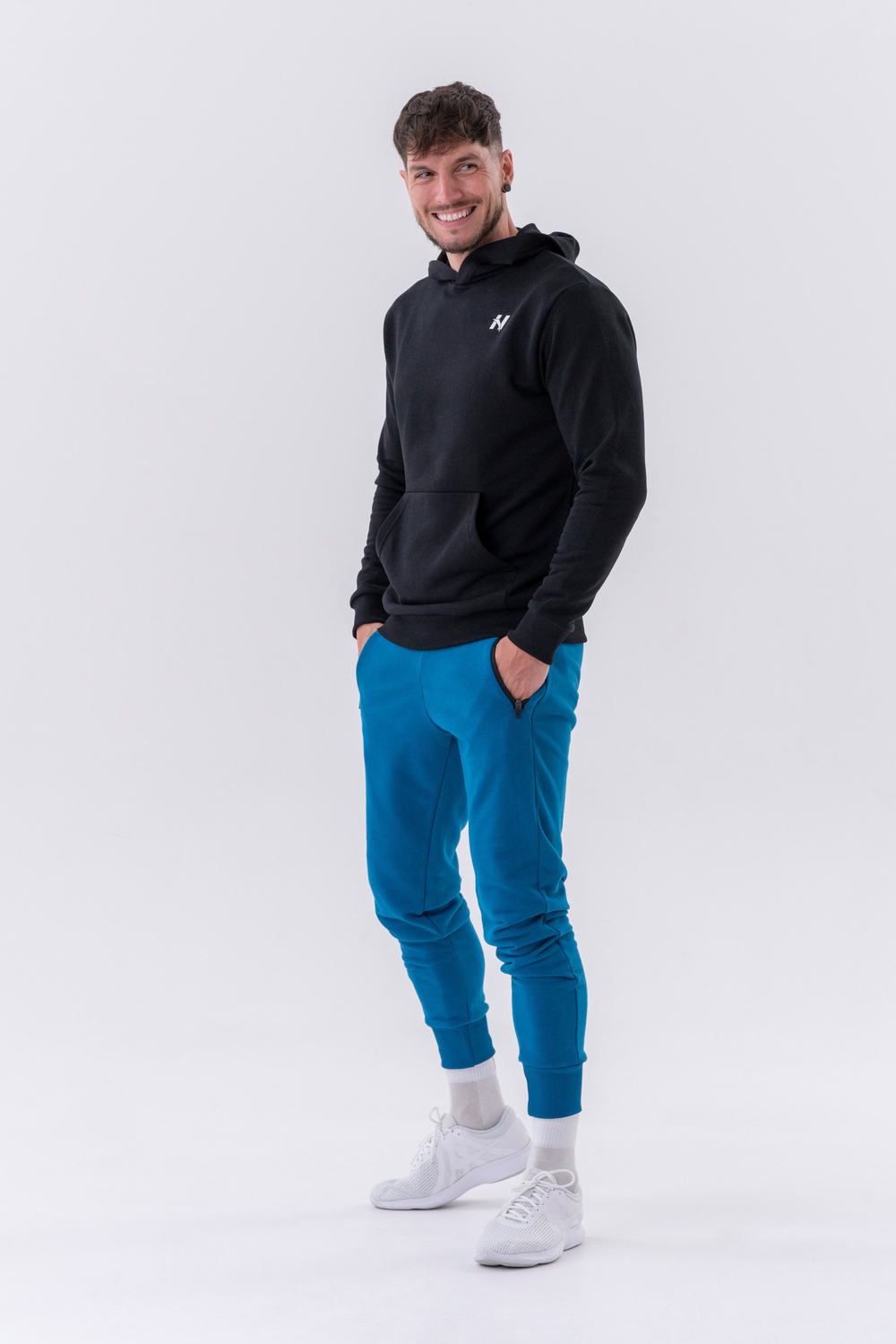 Брюки SLIM SWEATPANTS WITH ZIP POCKETS "RE-GAIN" 320 Синие