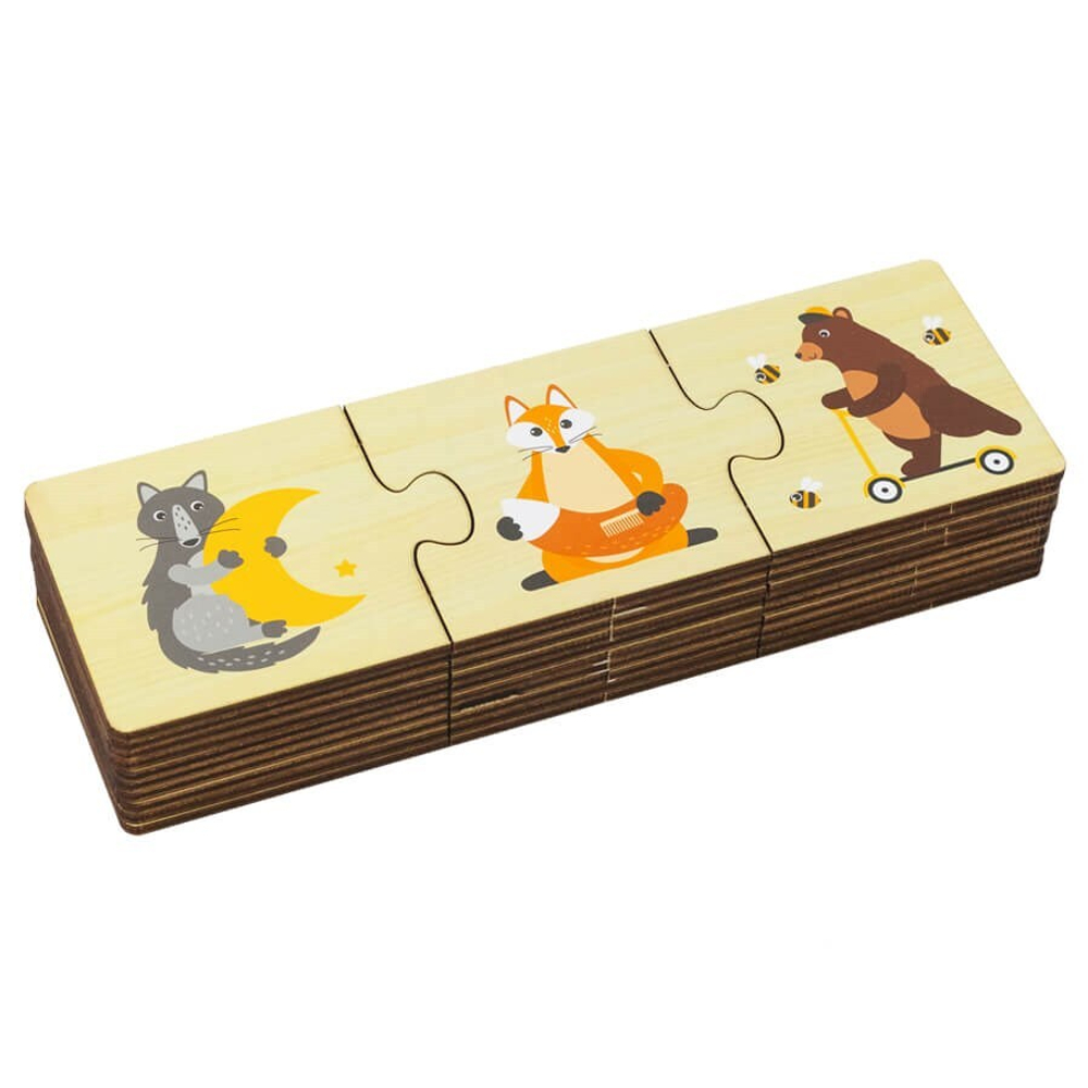 Набор пазлов, развивающая игрушка для детей, обучающая игра из дерева