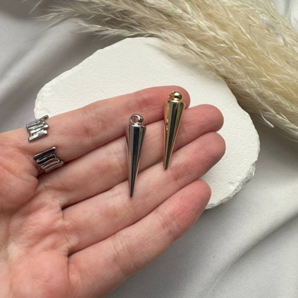 629-з Подвеска "Конус" 36*7мм, позолота