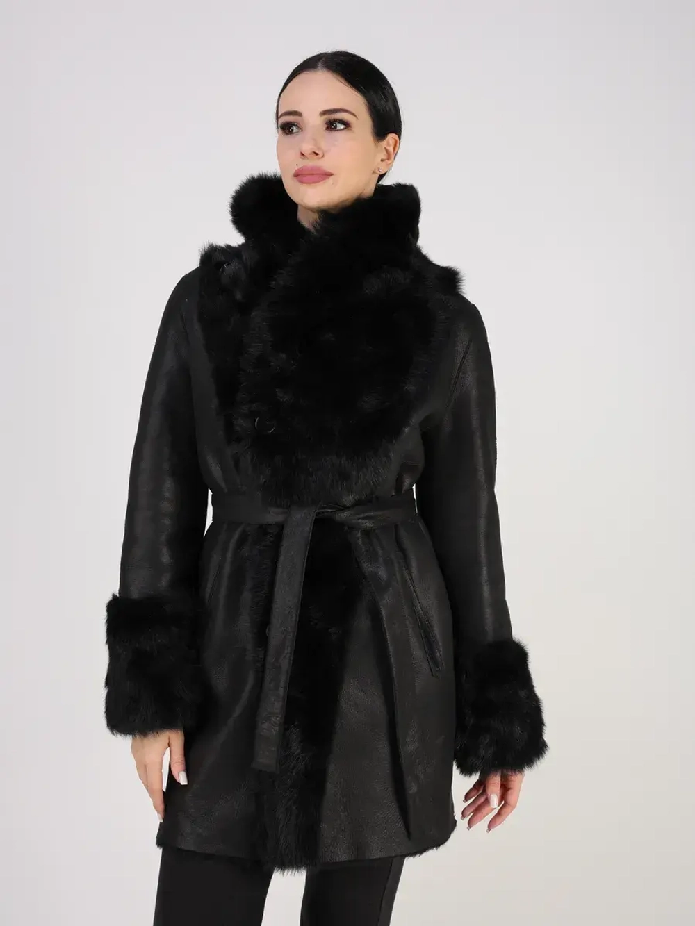 Дубленка зимняя шуба натуральная двусторонняя