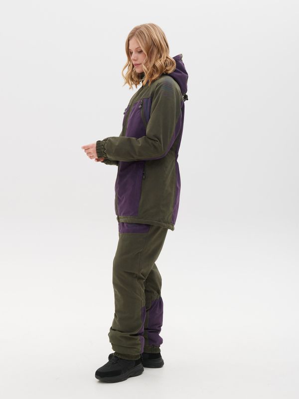 Костюм демисезонный женский Селенга ткань Исландия цвет Хаки/Фиолетовый