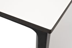 "Малага" обеденный стол из HPL 90х90см, цвет молочный, каркас черный