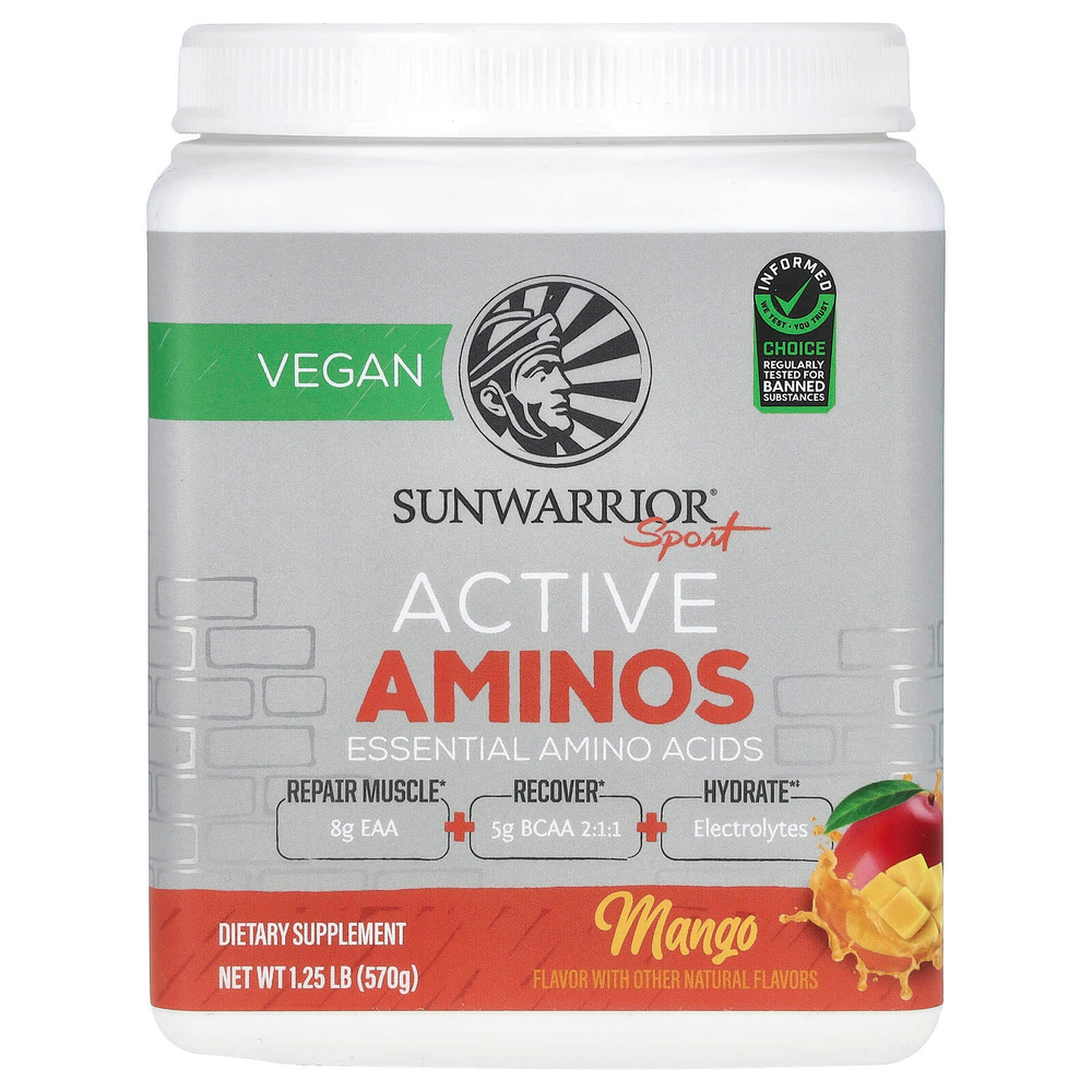 Sunwarrior, Sport, активные аминокислоты, со вкусом манго, 570 г (1,25 фунта)