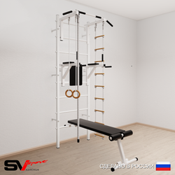 Шведская стенка Sv Sport 506 (Турник стандарт/Брусья/Скамья/Канат/Кольца/Лестница)