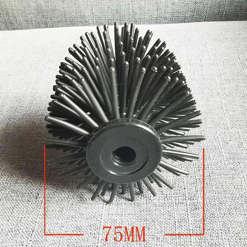 Ершик для унитаза, с ручкой из нержавеющей стали, черный, высота 35 см.