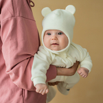 Шапка флисовая с ушками "Молоко" 0+