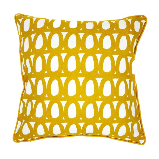 Чехол для подушки с принтом twirl горчичного цвета и декоративной окантовкой cuts&amp;pieces, 45х45 см