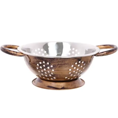 Дуршлаг из нержавеющей стали 0,7л 18см с 2-мя ручками цвет Антик