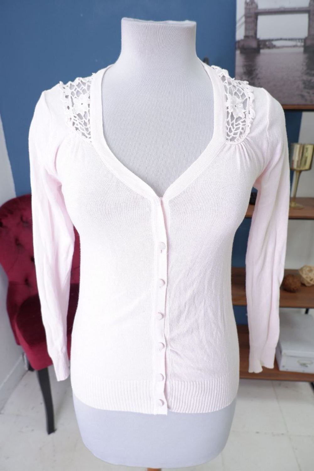 Кардиган с кружевом 42 размер