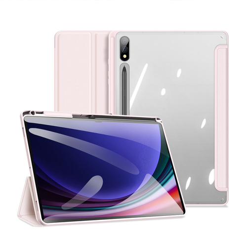 Чехол книжка розового цвета от Dux Ducis для Samsung Tab S10 Plus, S9 Plus и S9 FE Plus, серия Toby Series Case, с функцией пробуждения и сна