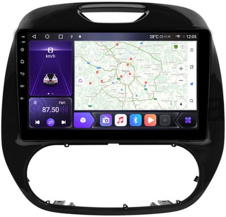 Магнитола для Renault Kaptur 2016+ (кондиционер) - Carmedia EW-9627-M QLed, Android 10/12, ТОП процессор, CarPlay, SIM-слот