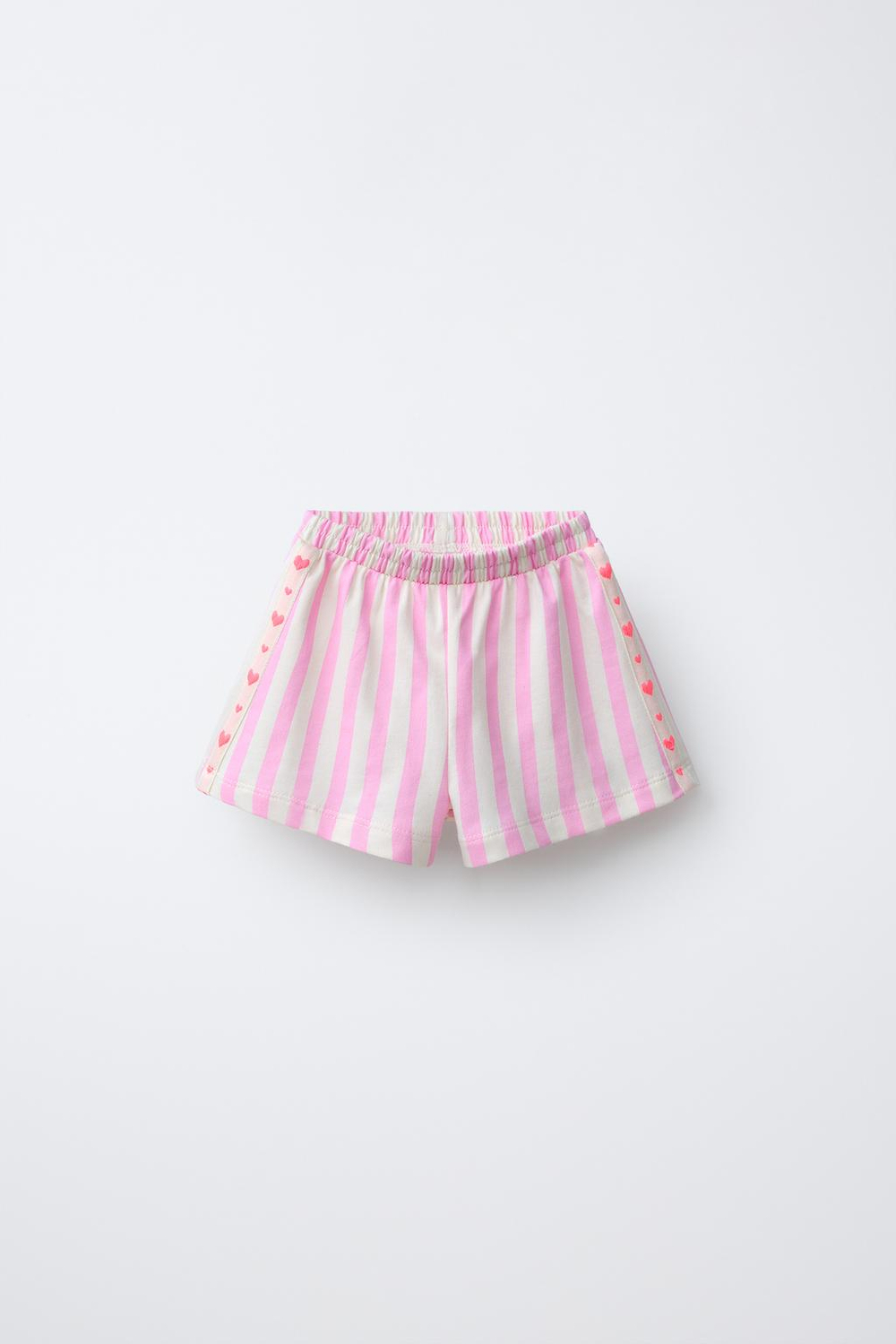 ZARA БЕРМУДЫ В ПОЛОСКУ С ЛАМПАСАМИ, РОЗОВЫЙ/БЕЛЫЙ