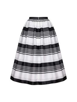 Пышная юбка миди из атласа