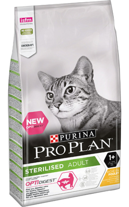 Сухой корм PURINA Pro Plan для стерилизованных кошек с чувствительным пищеварением, курица и рис - 0,4 кг