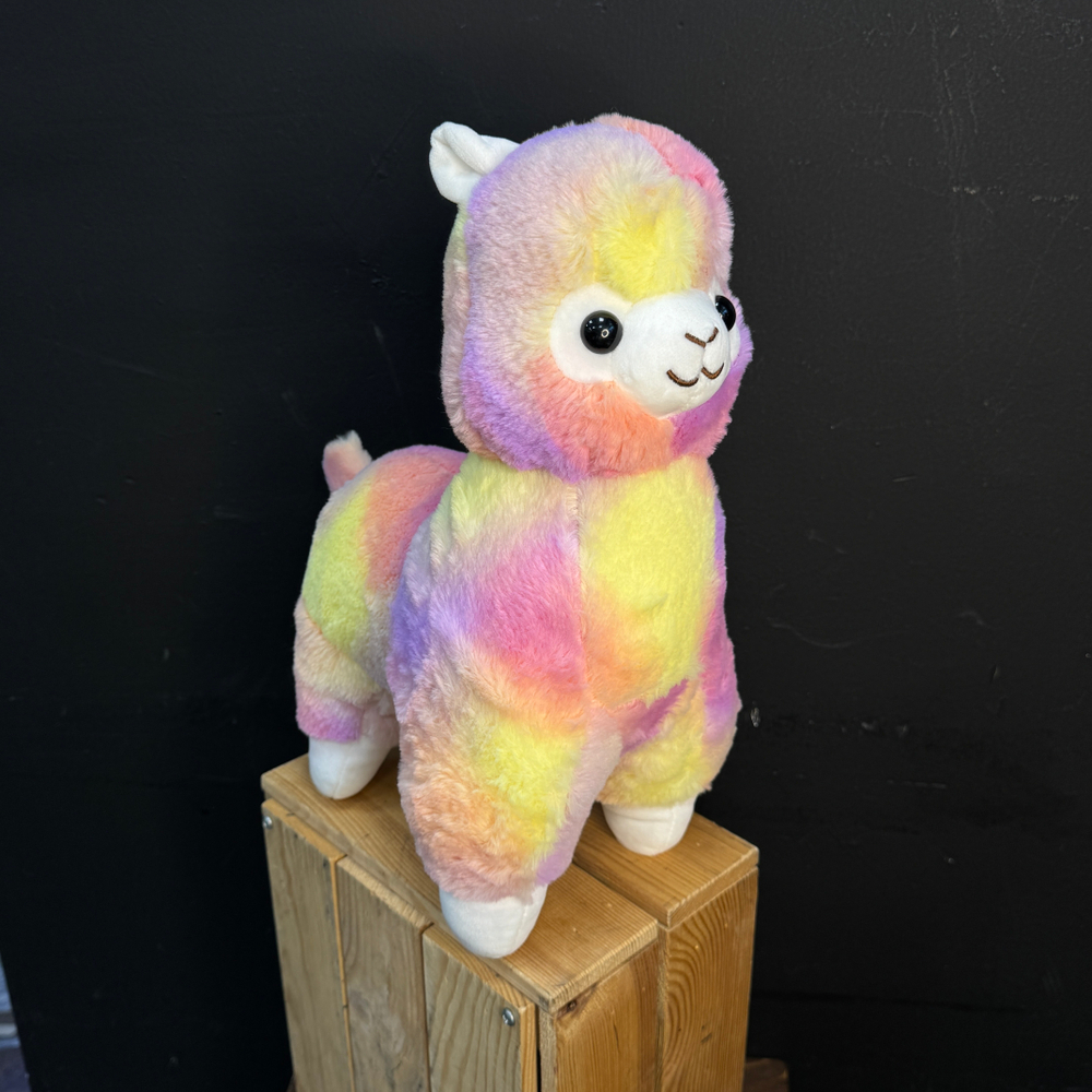Лама плюшевая цветная