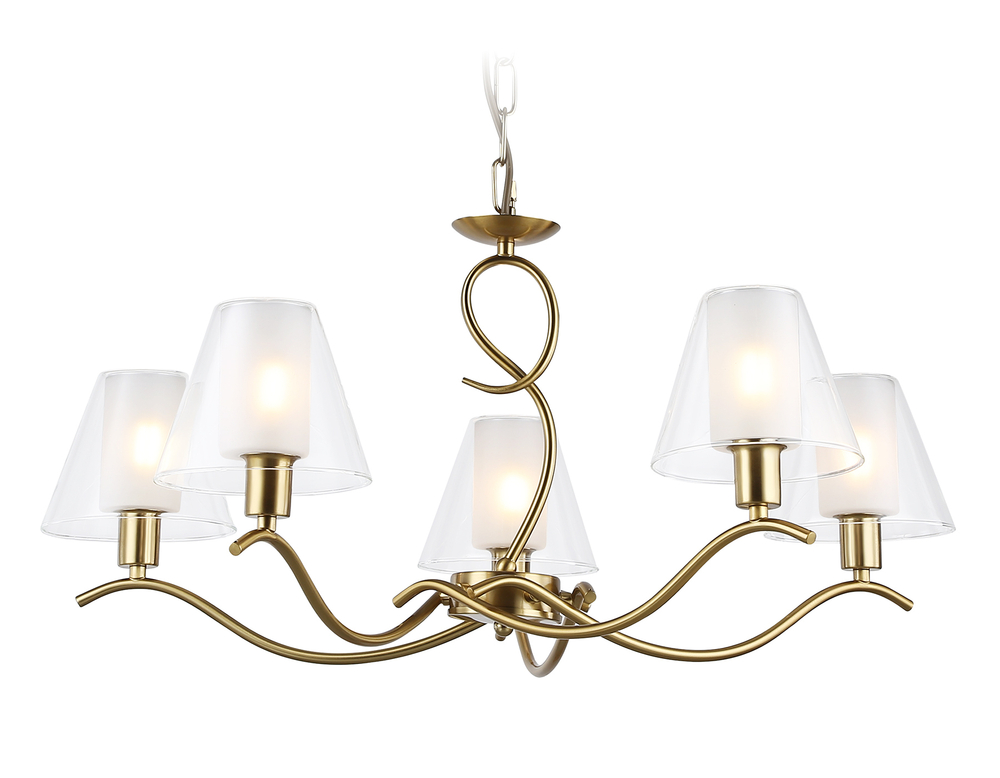 Светильник подвесной LH57091/5 BS/FR латунь/белый матовый E14/5 max 40W D690*790