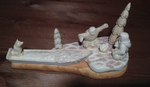 Рыбаки, миниатюра из кости, косторезный промысел