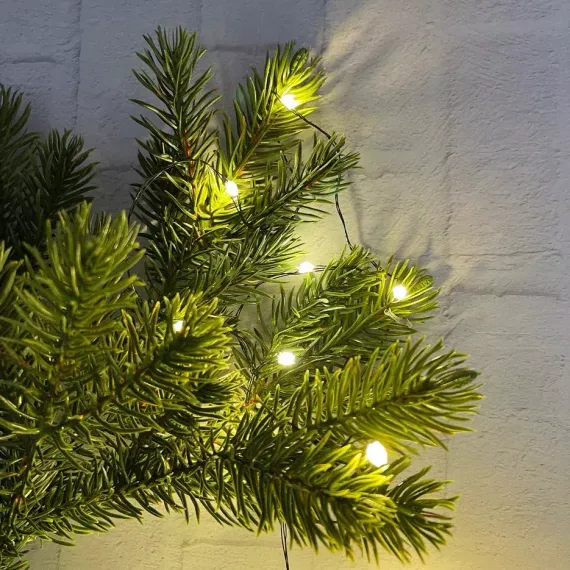 Гирлянда Капли 100 теплых белых макро ламп, 1000 см., 8 режимов, зеленый провод, Christmas DeLuxe (87632)