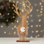 6249727 Новогодний декор с подсветкой «Олень» 14×5×29 см, розовый