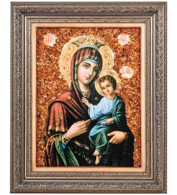 AMB-12/18 Икона Божией Матери «Иверская» (с янтарной крошкой) 45х55см