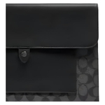 COACH Laptop Sleeve Canvas With Leather Laptop Bag Large Unisex Black