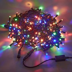 ULD-B5007-300-TBK MULTI IP67 Бахрома светодиодная с эффектом мерцания. 5м. Соединяемая. 300 светодиодов. Красный. желтый. синий. зеленый свет. Провод черный. TM Uniel