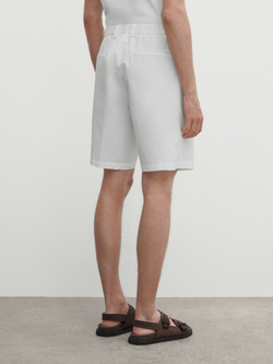 Massimo Dutti Шорты из хлопкового поплина, белый