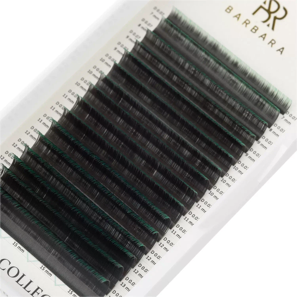 Голубые бирюзовые Омбре ресницы Barbara MIX - 16 линий