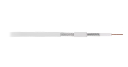 Кабель коаксиальный, RG-6, одножильный, CCS, внутренний, PVC, белый, 100м