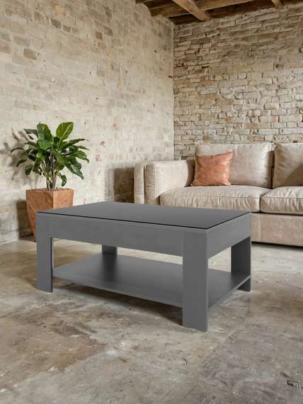 Стол журнальный BeautyStyle 26 графит темный U961/стекло черное