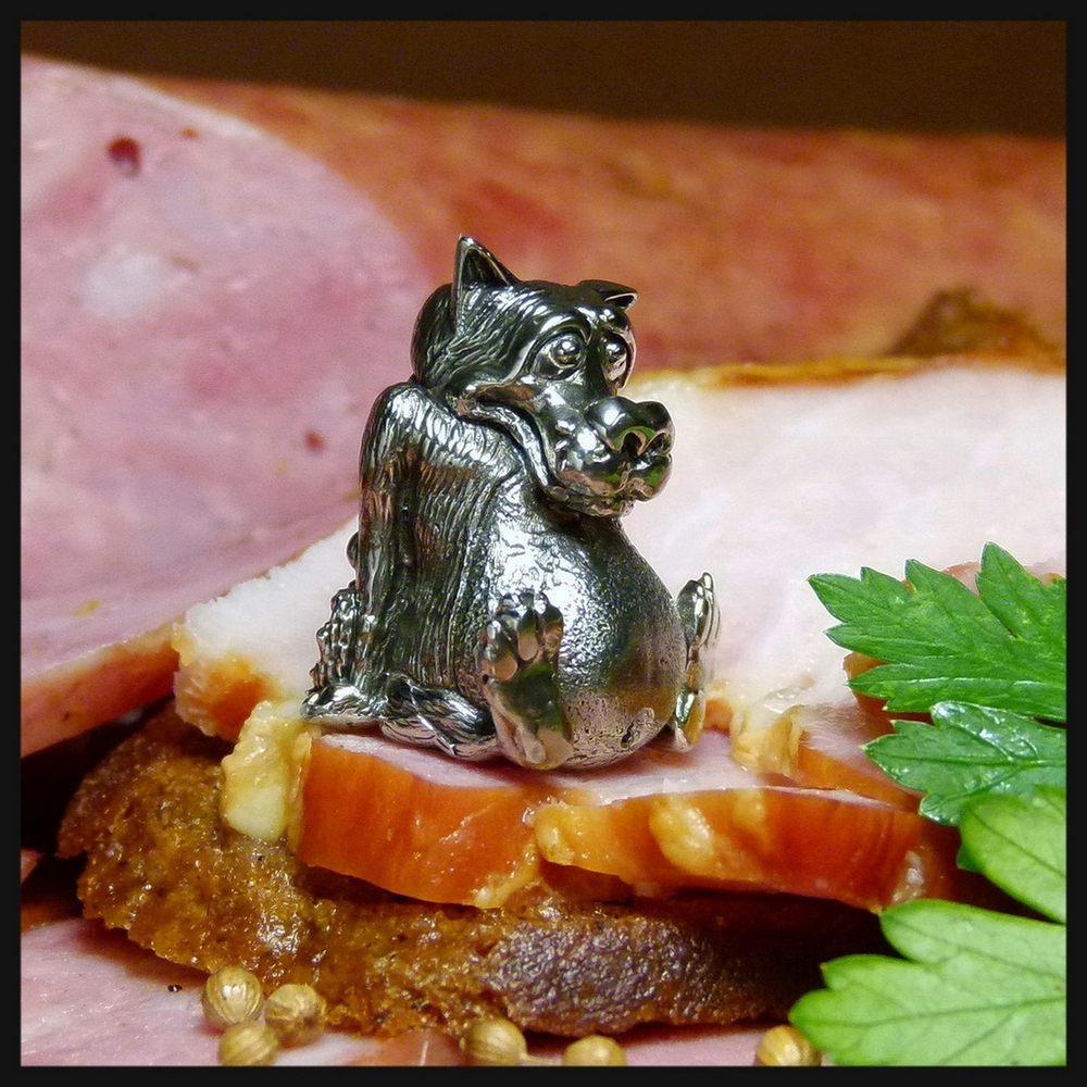 Темлячная бусина "Обжора"  для ножей , мельхиор