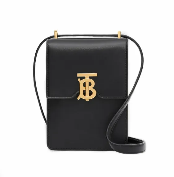 Кожаная сумка Burberry Robin черный