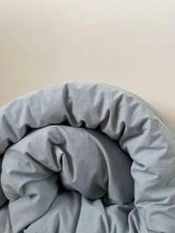 КПБ 2 сп с простыней на рез. 140х200 ВАРЕНЫЙ ХЛОПОК "Голубой меланж"