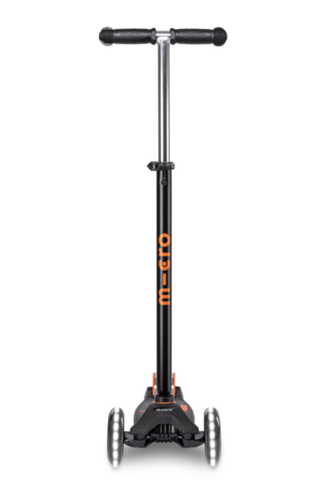 Самокат Maxi Micro Deluxe LED черно-оранжевый