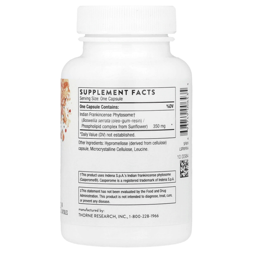 Thorne, фитосомы босвелии, 60 капсул (350 мг в 1 капсуле)