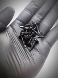 Саморез с прессшайбой 4,2х19 (наконечник-сверло) - 50 штук, универсальный, черный, шлиц Ph-2