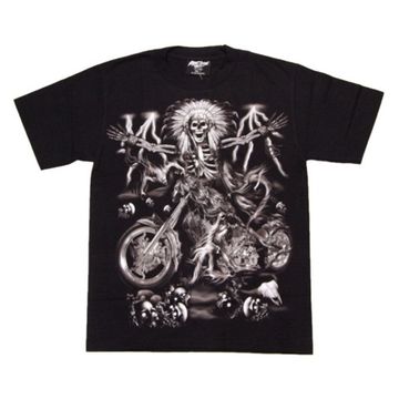 Футболка мото Индеец скелет 2